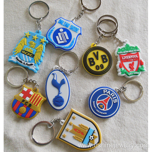 Promotional Cheap Custom 3D Soft PVC Keyring For Team Gift